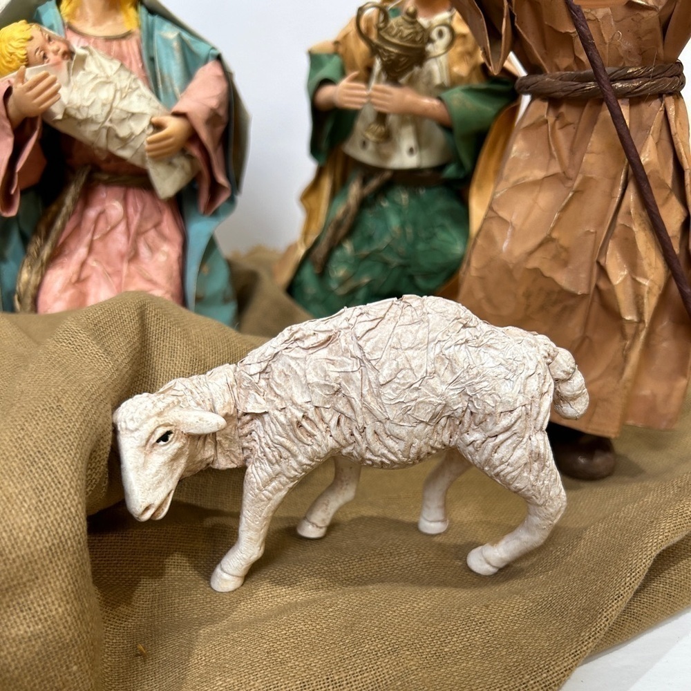 Nativity Scene Vintage 8-Pc Paper Mache Multi-Color Christmas/Holiday Decor EUC - Picture 14 of 15